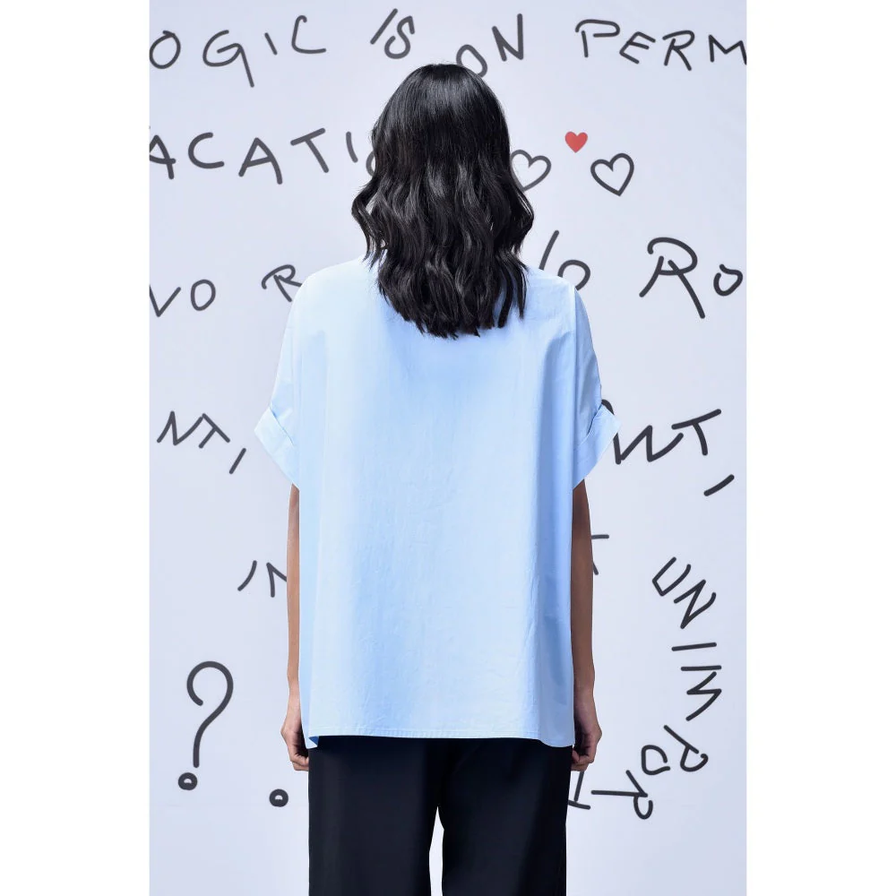 Genes Lecoanet Hemant Rabbit Texture Top- Light Blue - Image 2