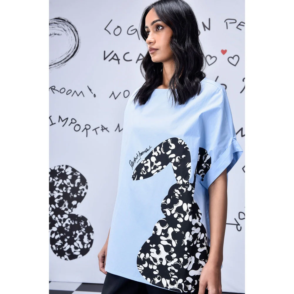 Genes Lecoanet Hemant Rabbit Texture Top- Light Blue - Image 4