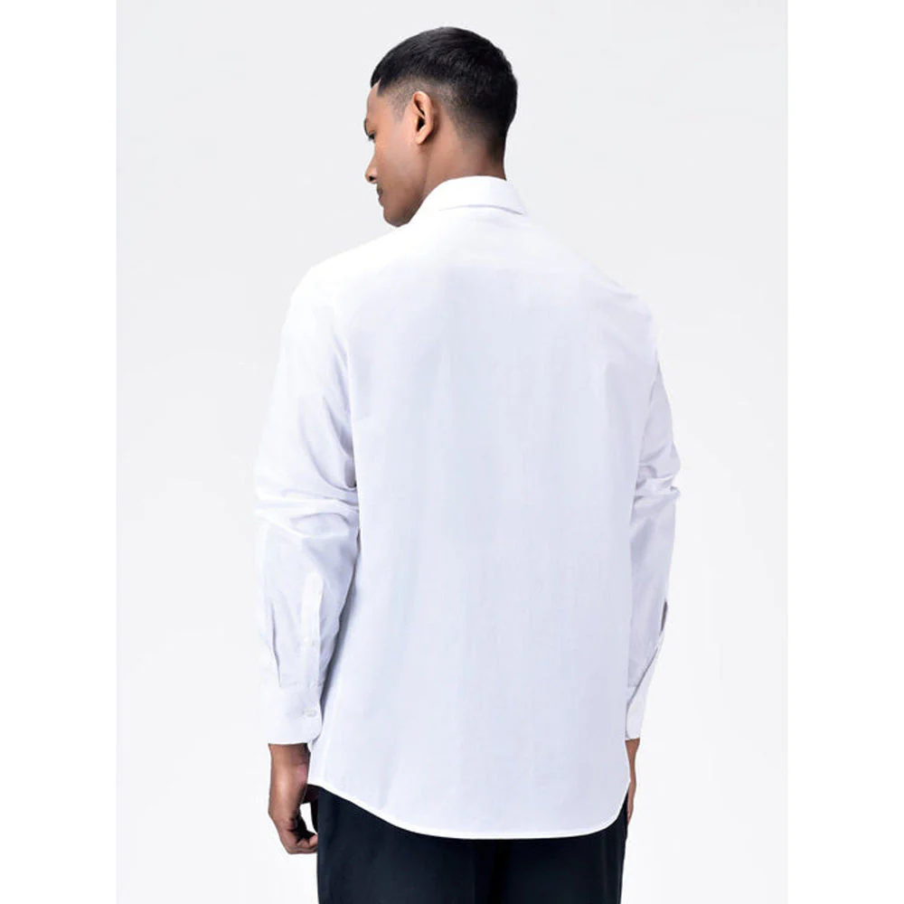 Genes Lecoanet Hemant Regular Fit Mens Solid Button-Up Shirt-White - Image 4