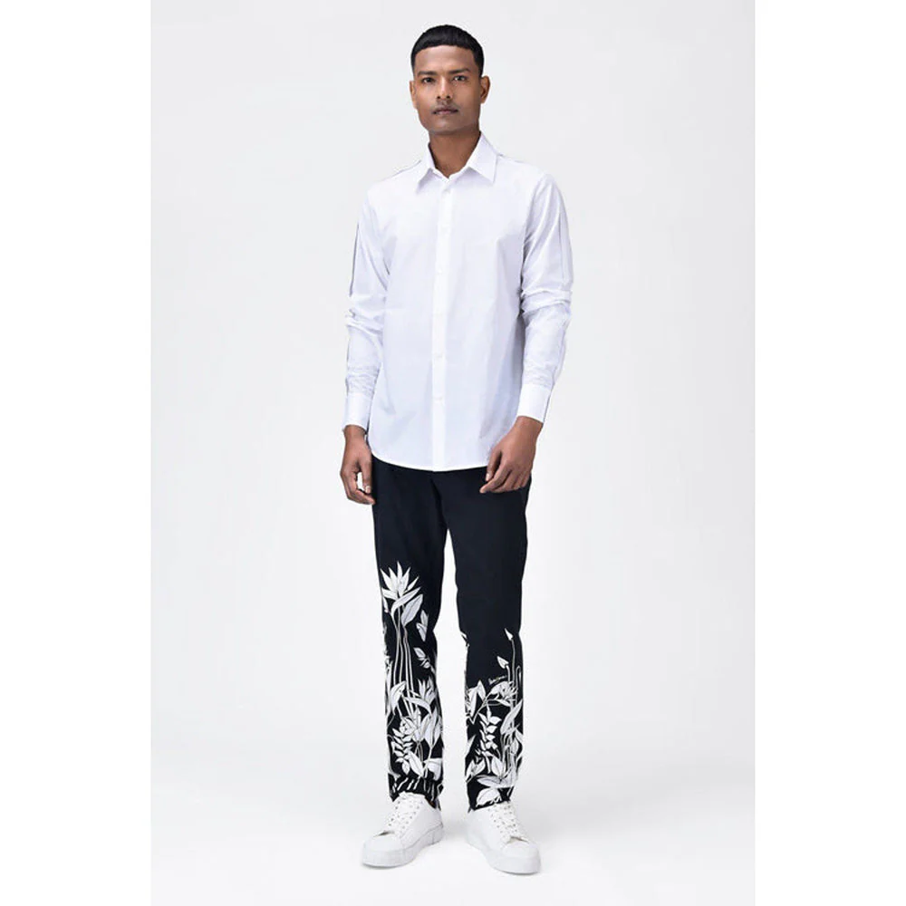 Genes Lecoanet Hemant Regular Fit Mens Solid Button-Up Shirt-White - Image 5