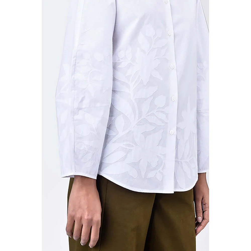 Genes Lecoanet Hemant Regular Fit Shirt With Tropical Tonal Applique - Image 4