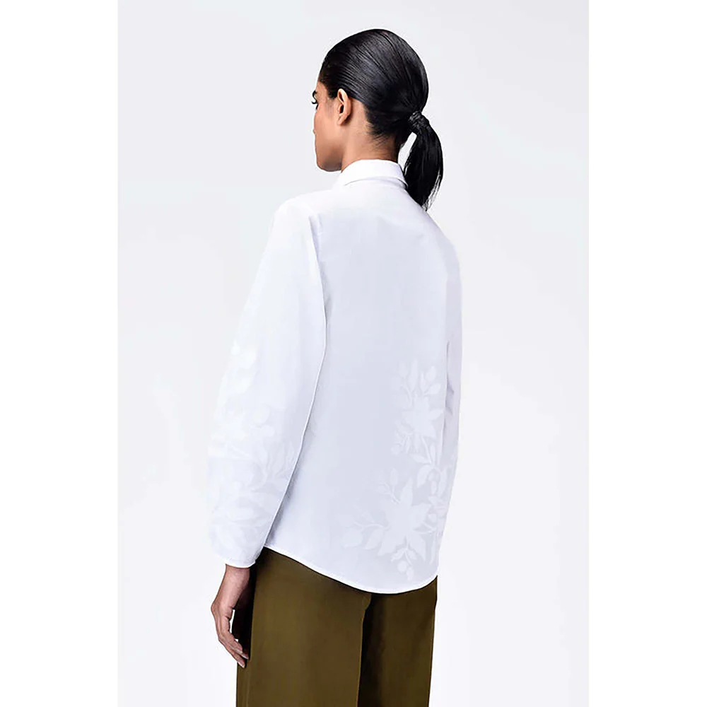 Genes Lecoanet Hemant Regular Fit Shirt With Tropical Tonal Applique - Image 5