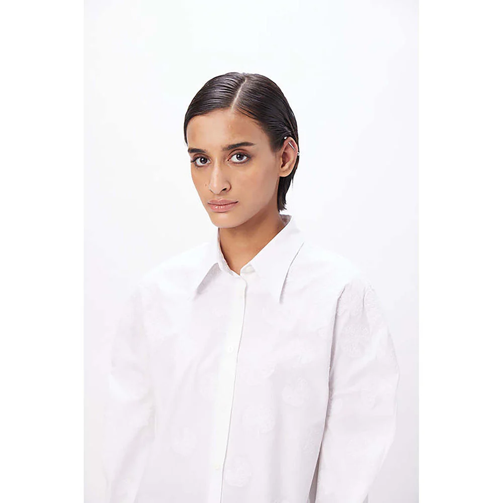 Genes Lecoanet Hemant Straight Fit Shirt With Soft Rounded Sleeves - Image 4