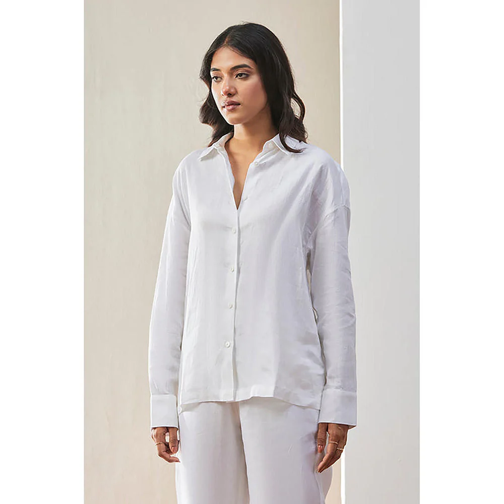 Genes Lecoanet Hemant White Linen Shirt With Wide Cuff - Image 3