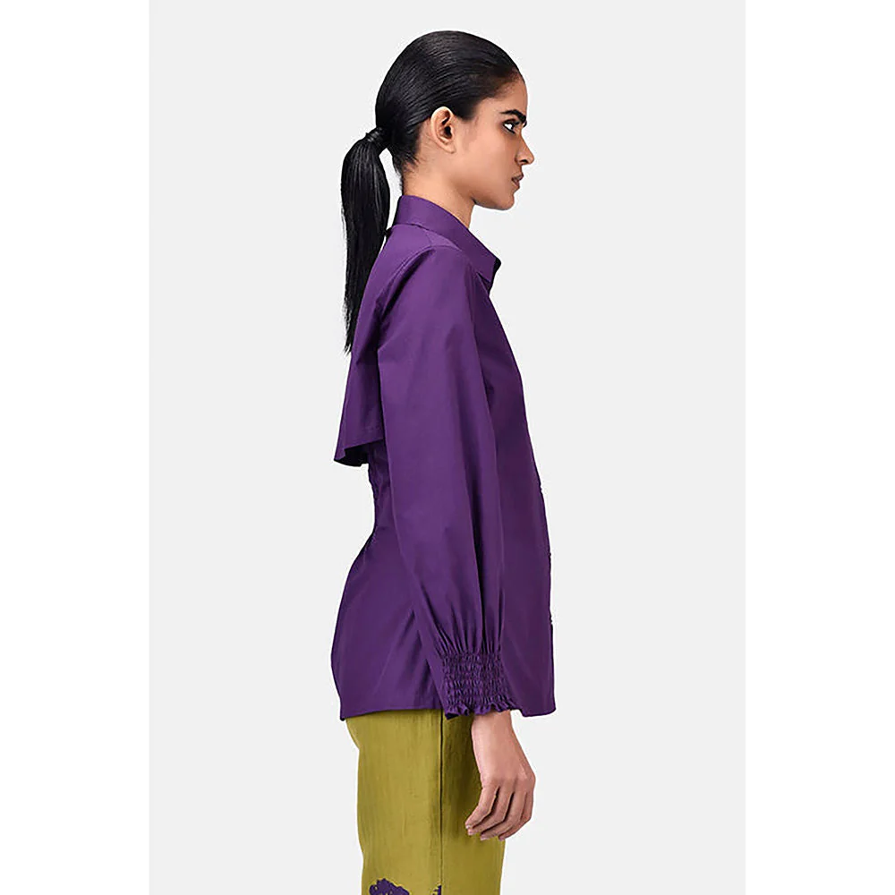 Genes Lecoanet Hemant Women's Regular Fit Cotton Button-Up Shirt-Amethyst - Image 3
