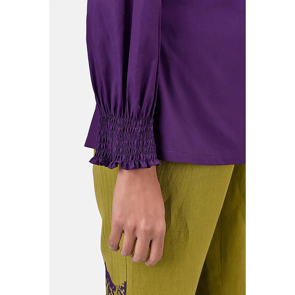 Genes Lecoanet Hemant Women's Regular Fit Cotton Button-Up Shirt-Amethyst - Image 4