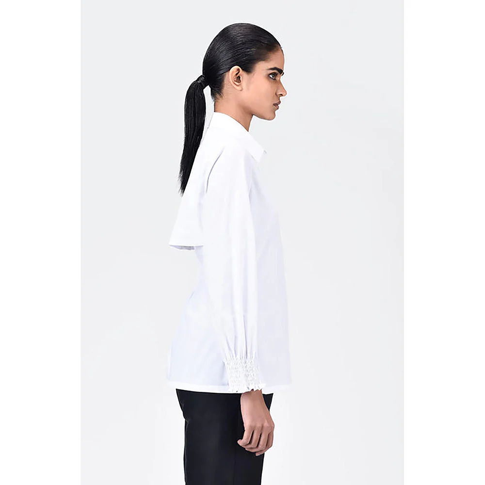 Genes Lecoanet Hemant Women's Regular Fit Cotton Button-Up Shirt-White - Image 3
