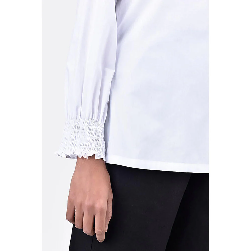 Genes Lecoanet Hemant Women's Regular Fit Cotton Button-Up Shirt-White - Image 4