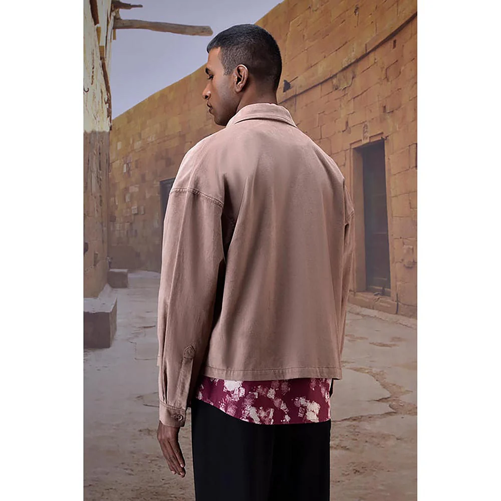 Genes Lecointe Hemant Warm Beige Classic Corduroy Shirt - Image 5
