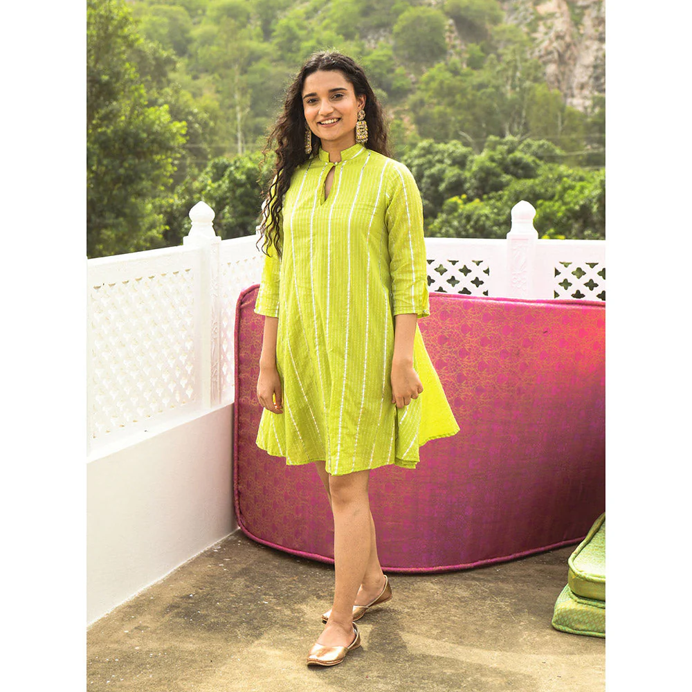 Gulaal Anya Green Swing Dress - Image 2