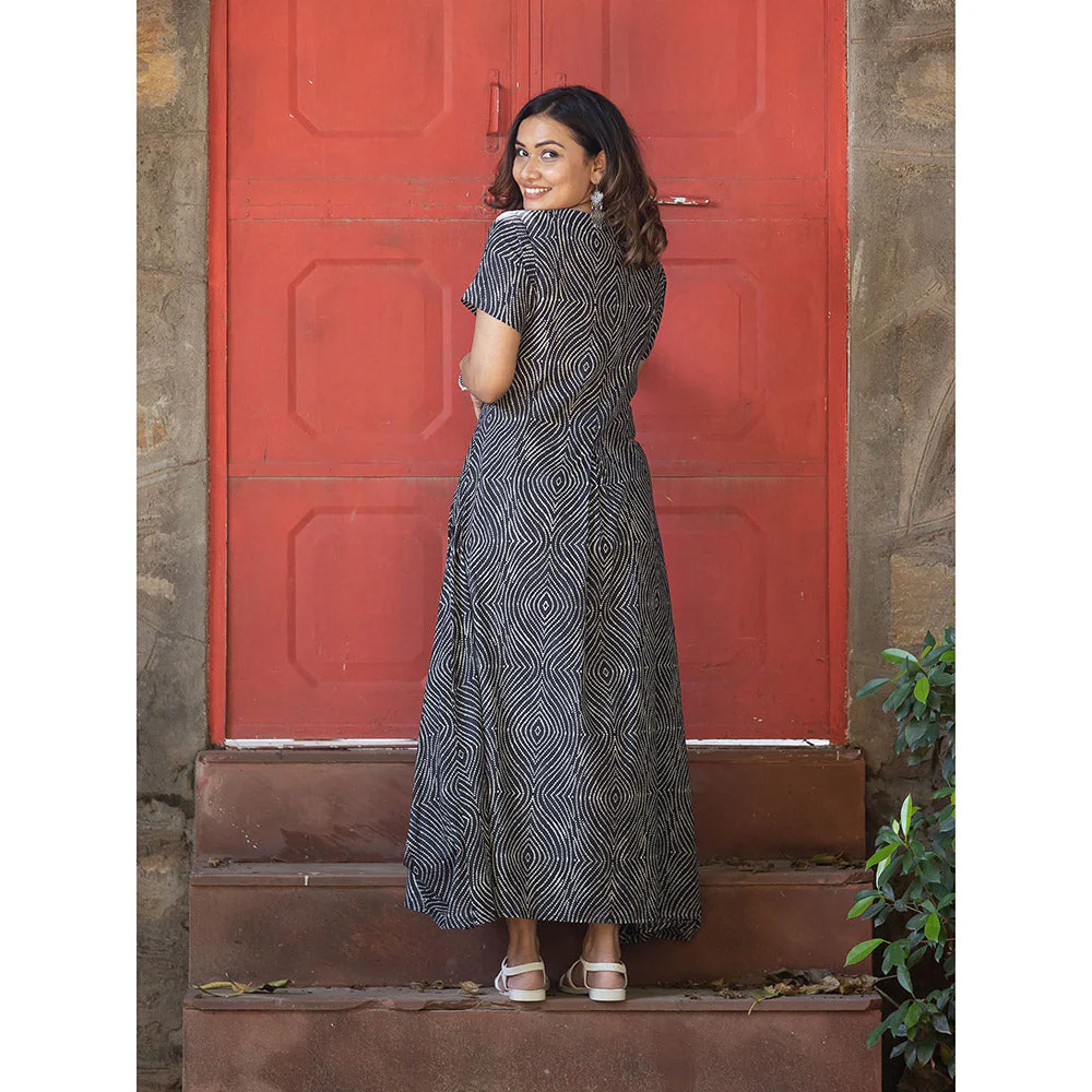 Gulaal Black Bandhani Cowl Dress - Image 3