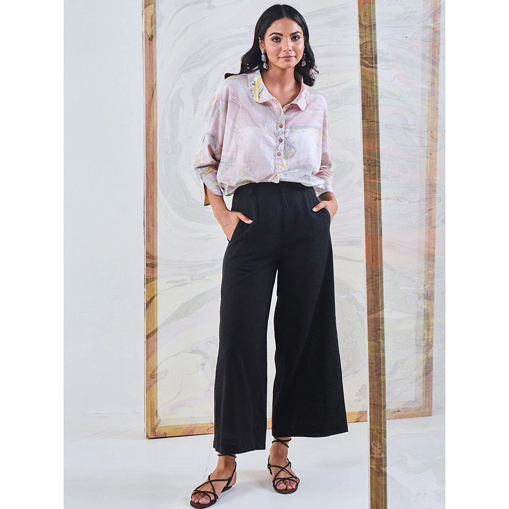 Gulaal Black & Yellow Marble Loose Fit Top - Image 2