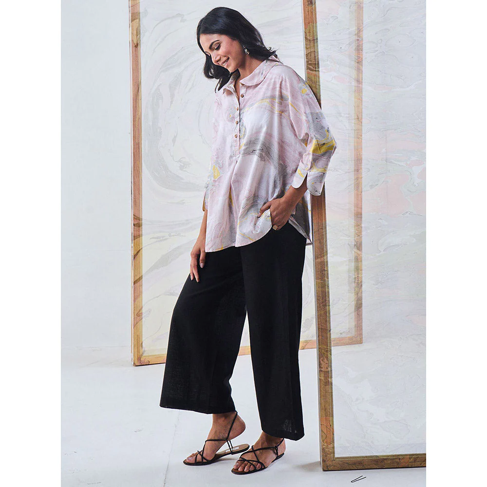 Gulaal Black & Yellow Marble Loose Fit Top - Image 5