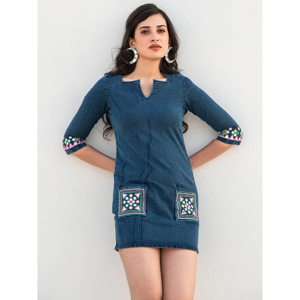 Gulaal Blue Solid Dress - Image 2