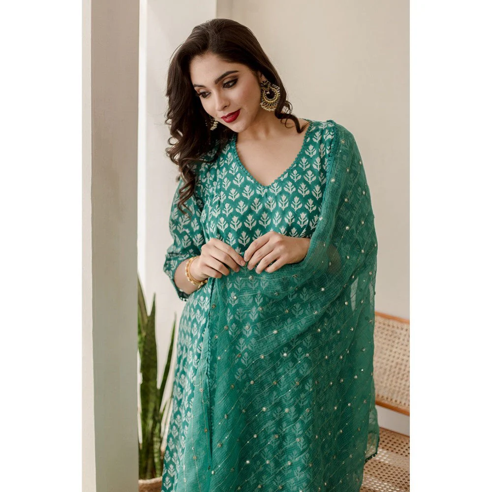 Gulabo Jaipur Anjuli Green Straight (Set of 3) - Image 3