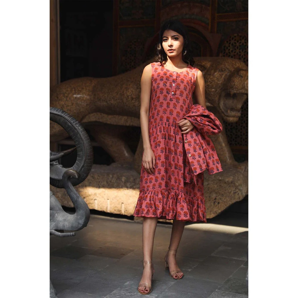 Gulabo Jaipur Aqsa Pink Dress (Set of 2) - Image 2