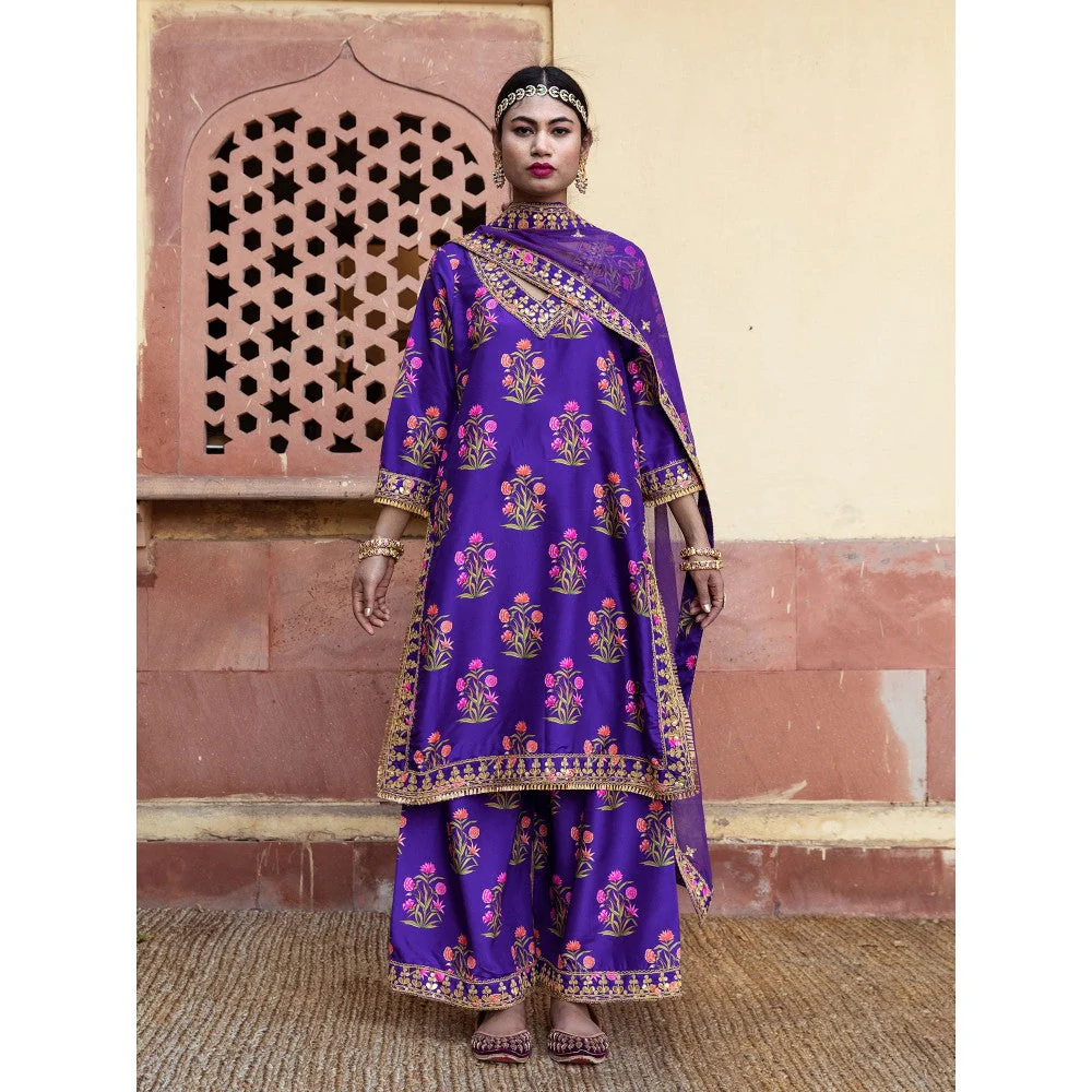 Gulabo Jaipur Mehreen Purple Straight (Set of 3) - Image 3