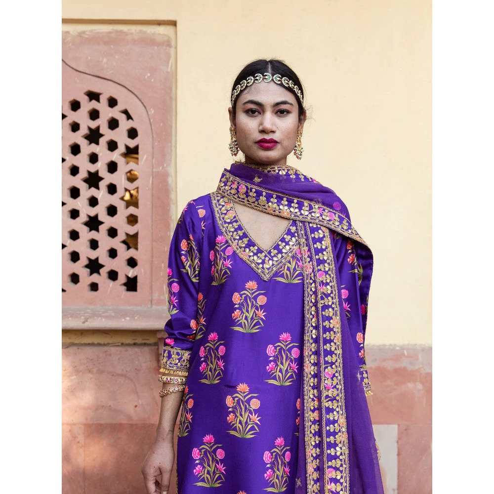 Gulabo Jaipur Mehreen Purple Straight (Set of 3) - Image 6
