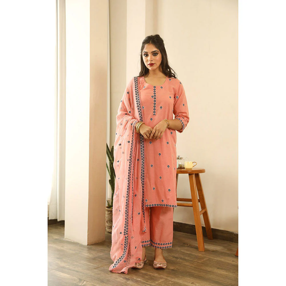 Gulabo Jaipur Panchi Peach Straight (Set of 3) - Image 4