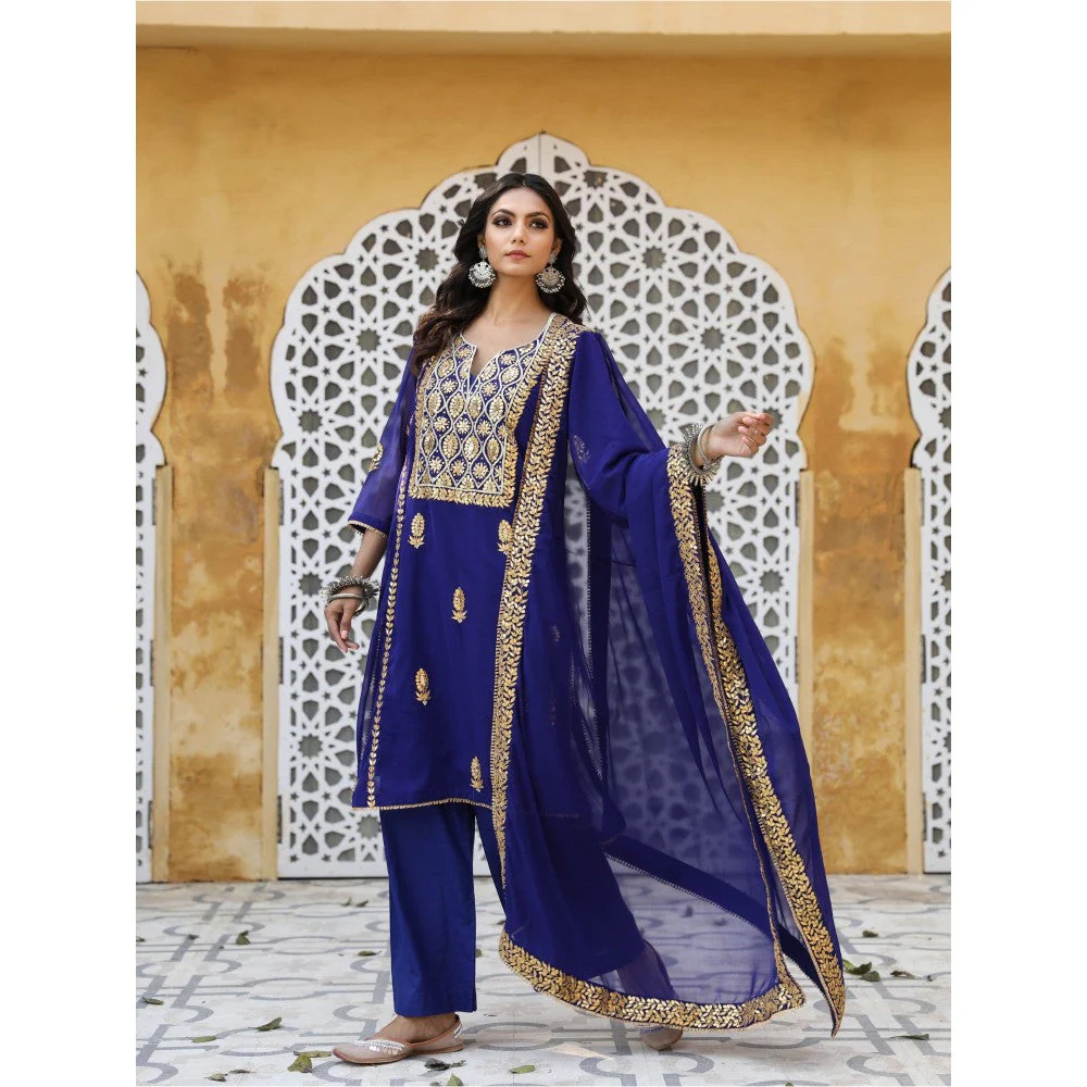 Gulabo Jaipur Shiza Blue Straight (Set of 4) - Image 2