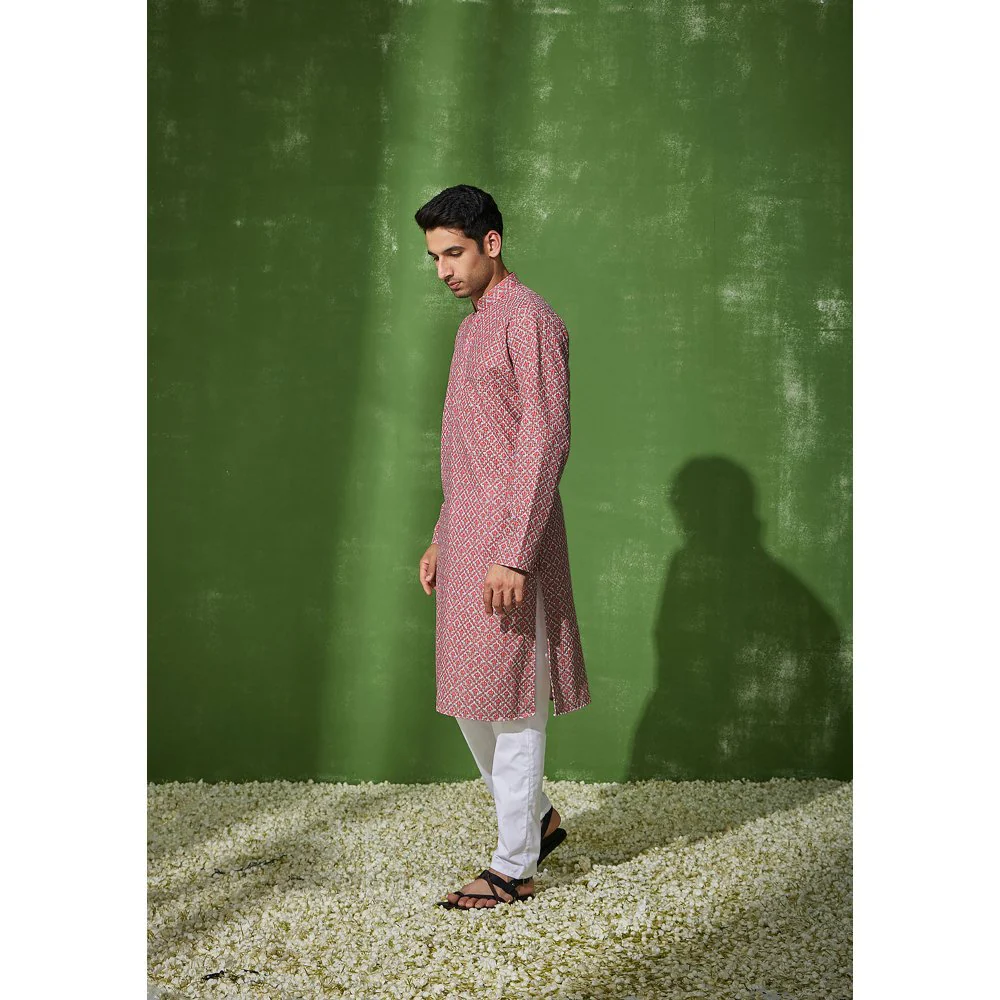 House of Chikankari Aftab Cotton Straight Men Kurta - Image 4
