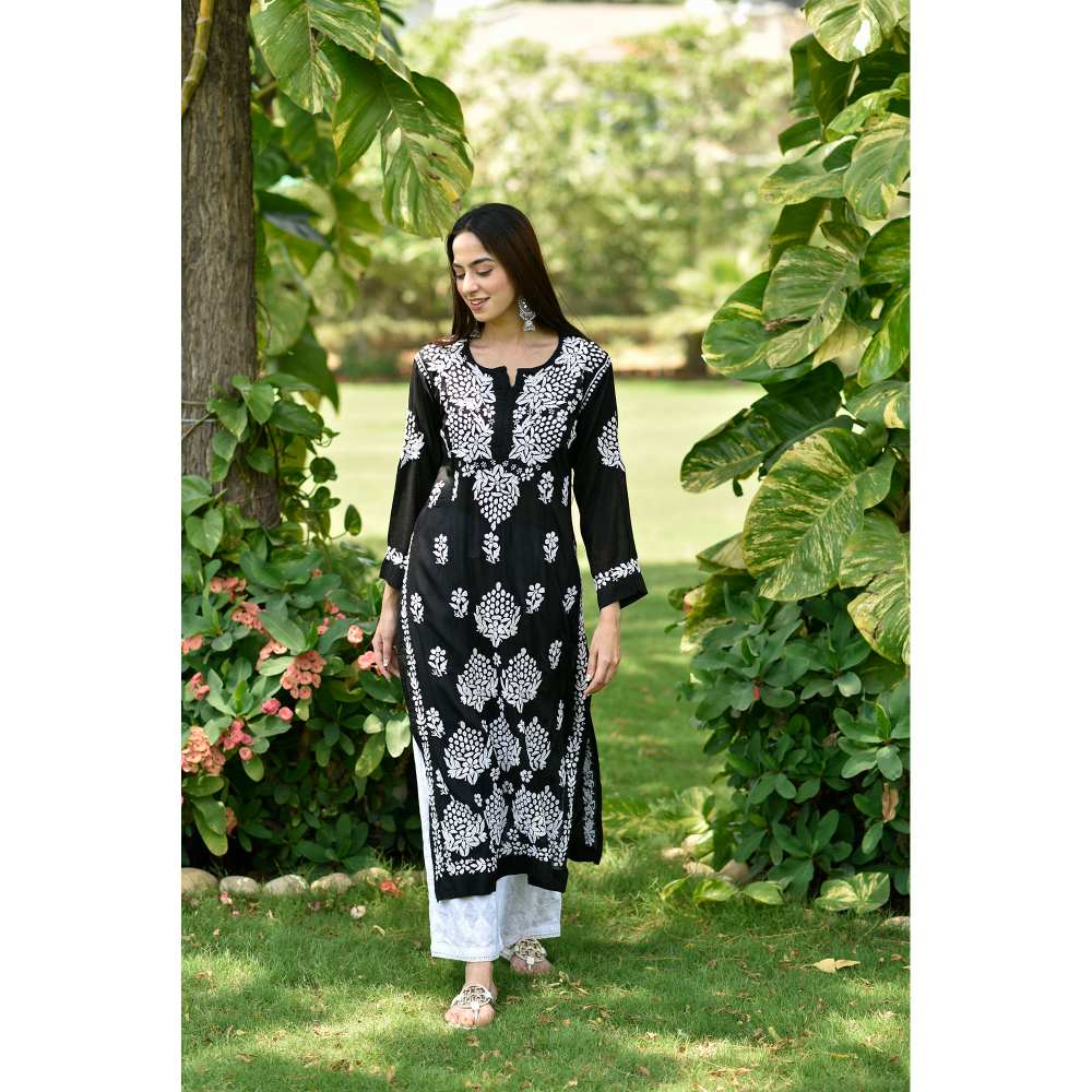 House of Chikankari Anisa Chikankari Modal Straight Kurta - Image 3
