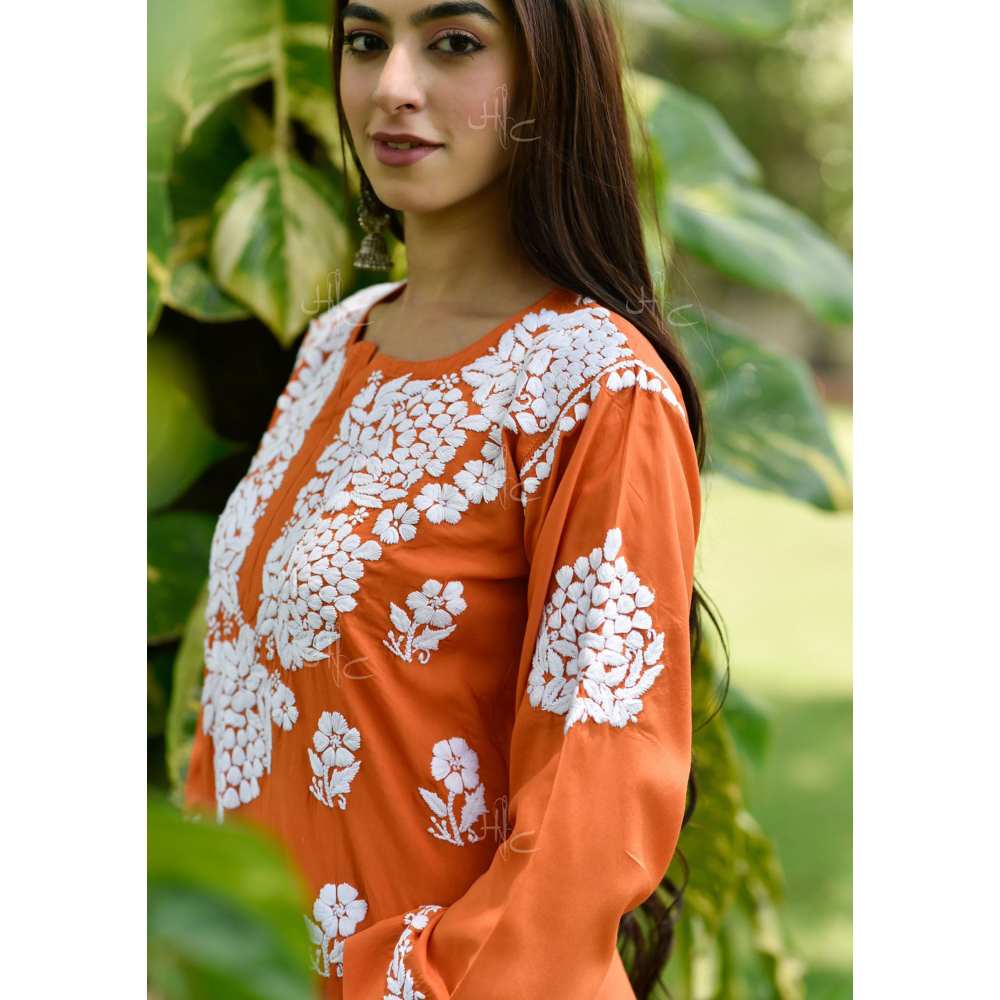 House of Chikankari Anisa Chikankari Modal Straight Kurta - Image 4