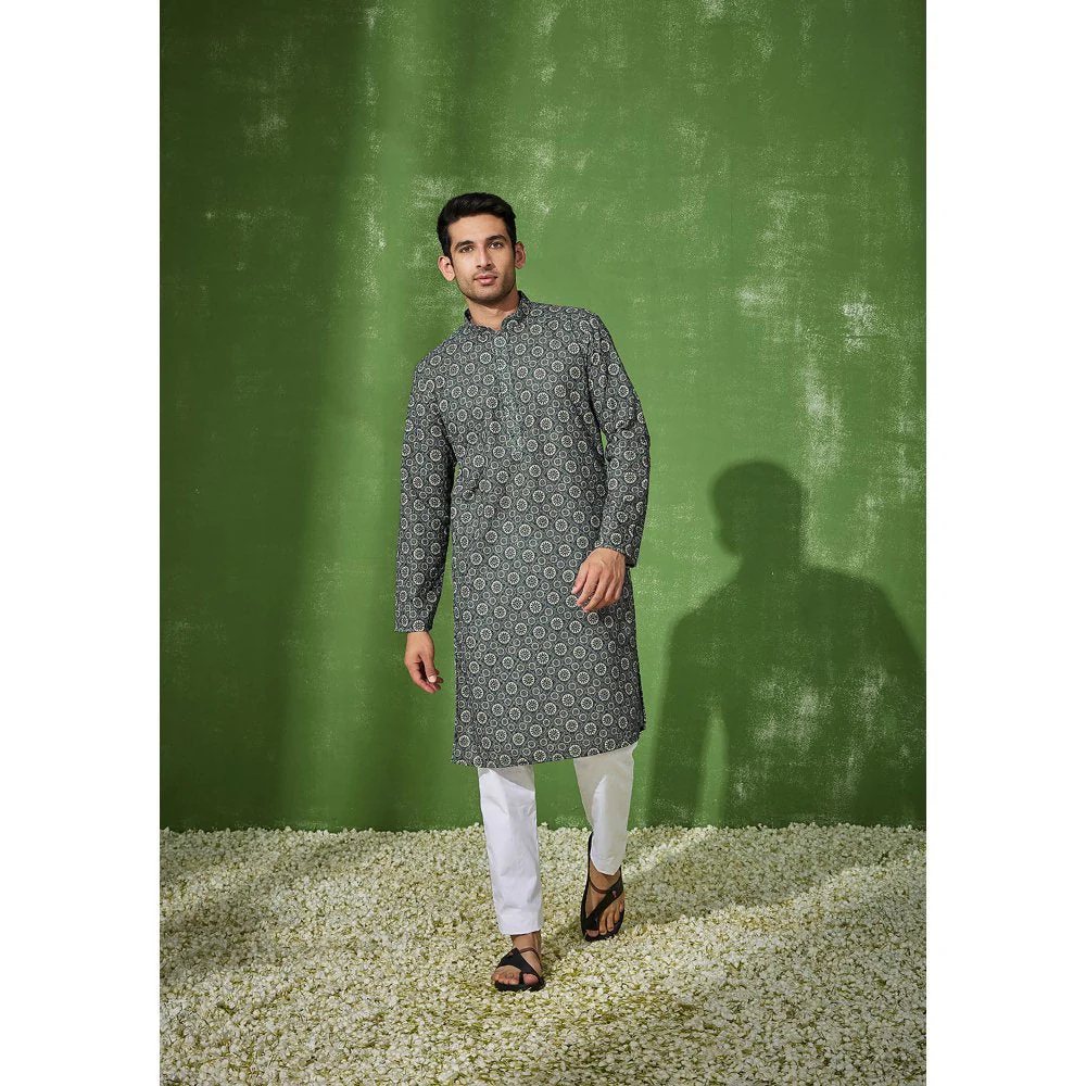 House of Chikankari Aswad Cotton Straight Men Kurta