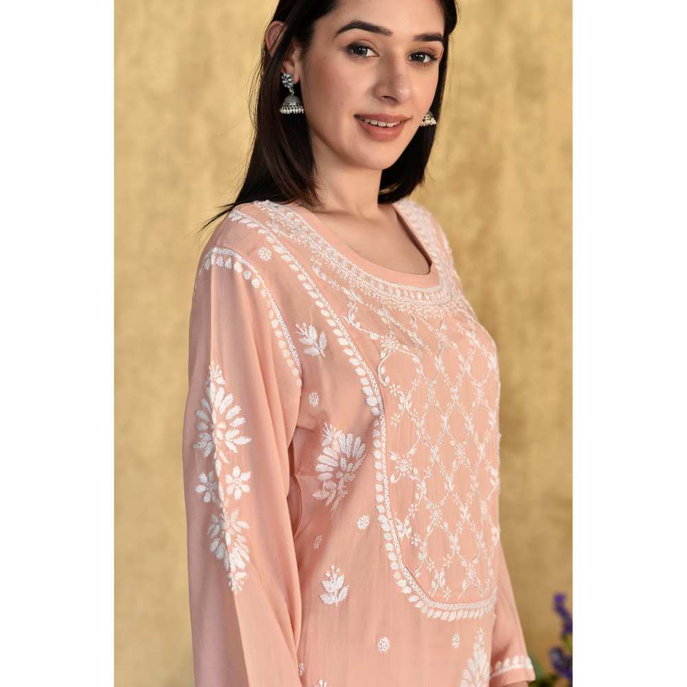 House of Chikankari Husniya Chikankari Modal Straight Kurta - Image 4