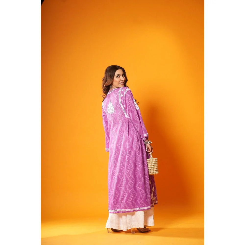 House of Chikankari Jugni Chikankari Mulmul A-Line Kurta - Image 5