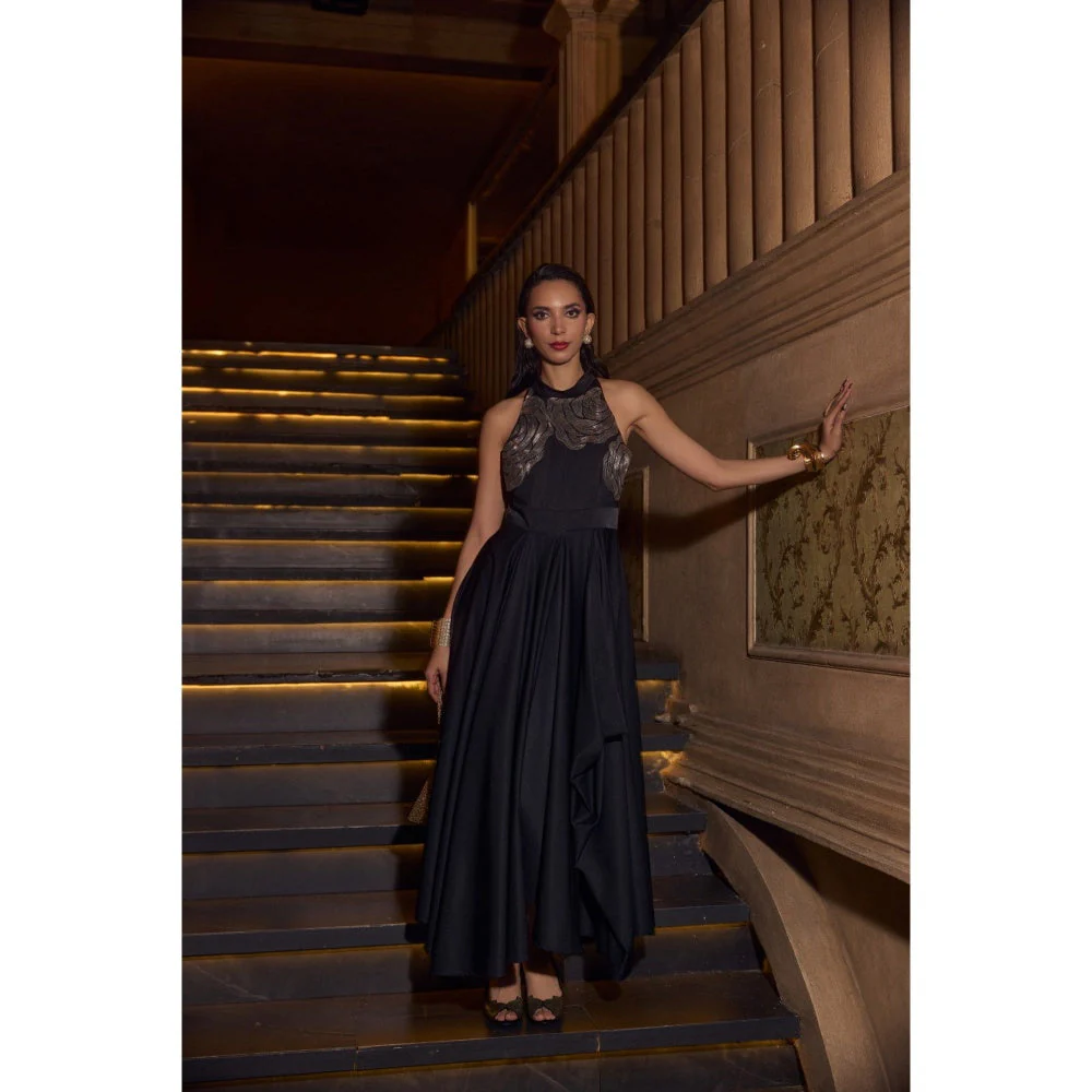 House of Fett Black Rose Gown