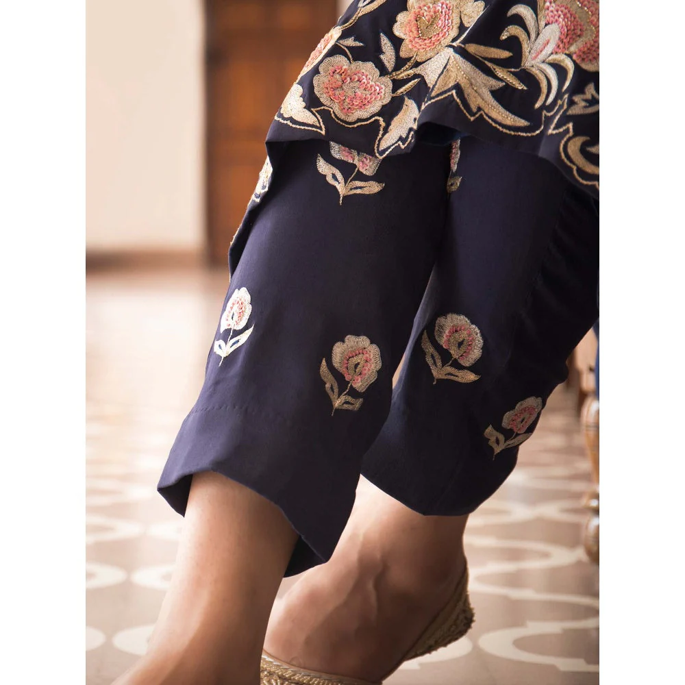 House Of Muher Zoya Navy Blue Suit Set (Set of 3) - Image 5