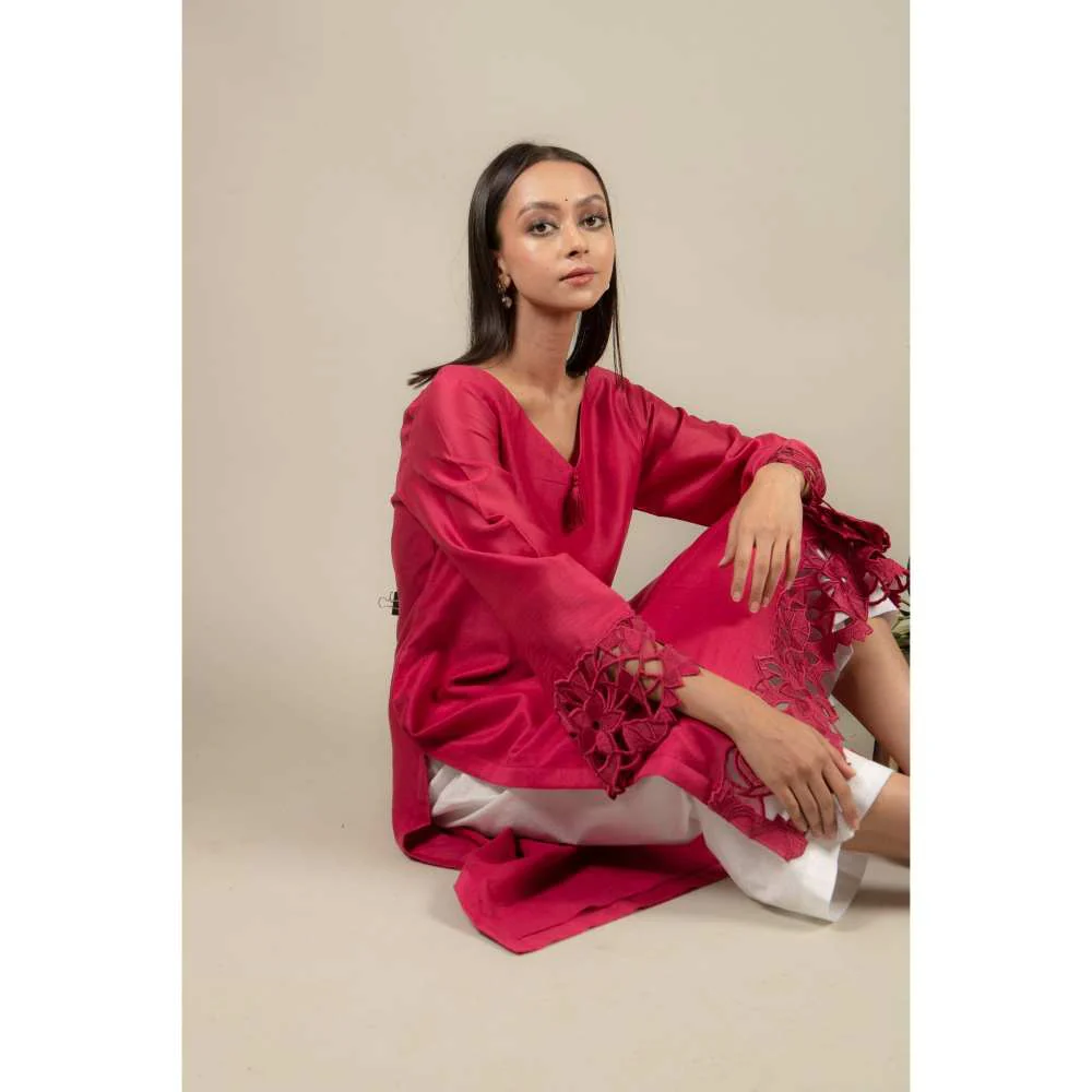 Ikshita Choudhary Magenta Kurta (Set of 2) - Image 5