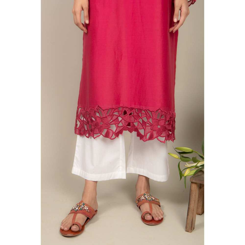 Ikshita Choudhary Magenta Kurta (Set of 2) - Image 7
