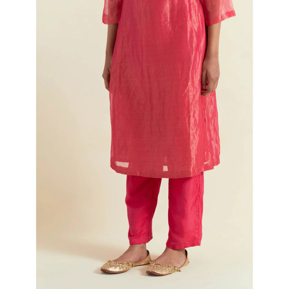 Ikshita Choudhary Pink Kurta with Pant (Set of 2) - Image 5