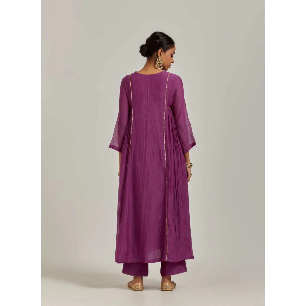Ikshita Choudhary Purple Kurta (Set of 2) - Image 2