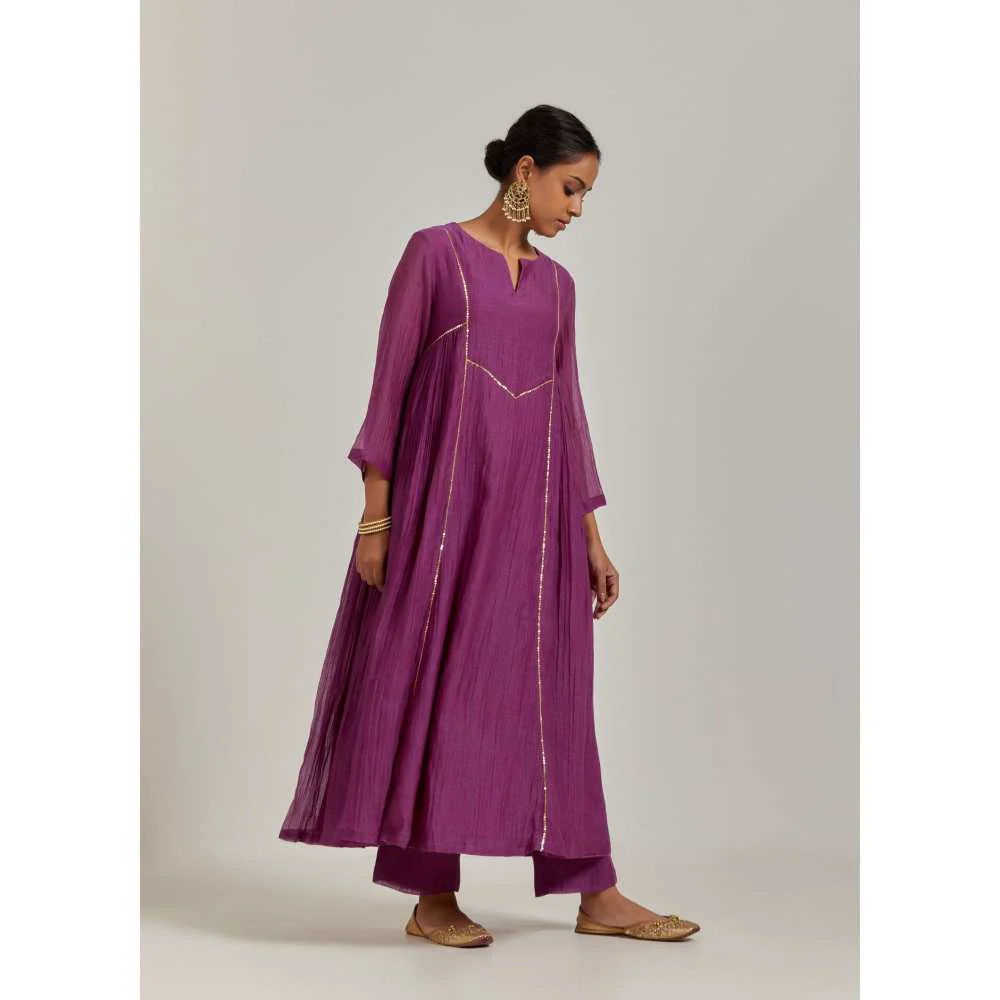 Ikshita Choudhary Purple Kurta (Set of 2) - Image 3