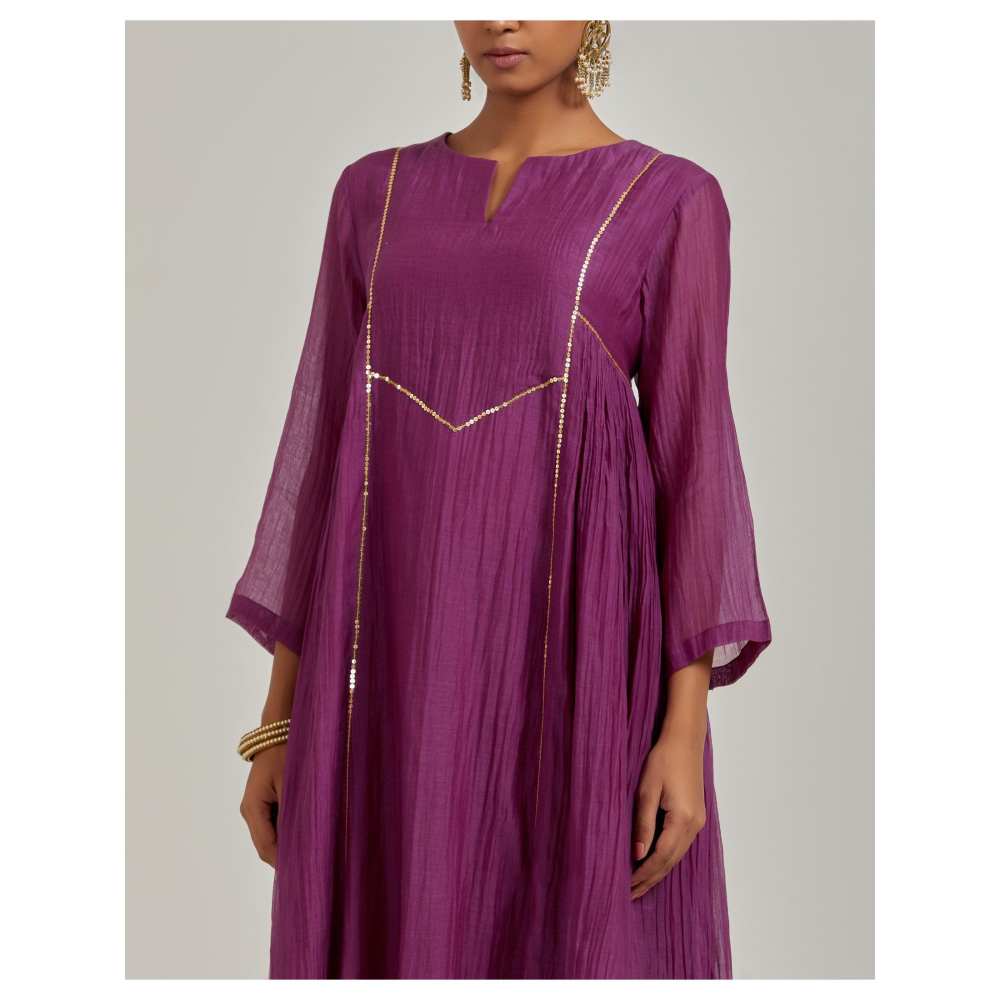 Ikshita Choudhary Purple Kurta (Set of 2) - Image 4