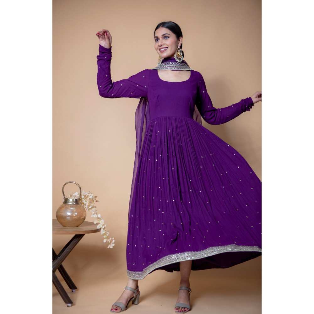 Ikshita Choudhary Purple Kurta (Set of 2) - Image 7