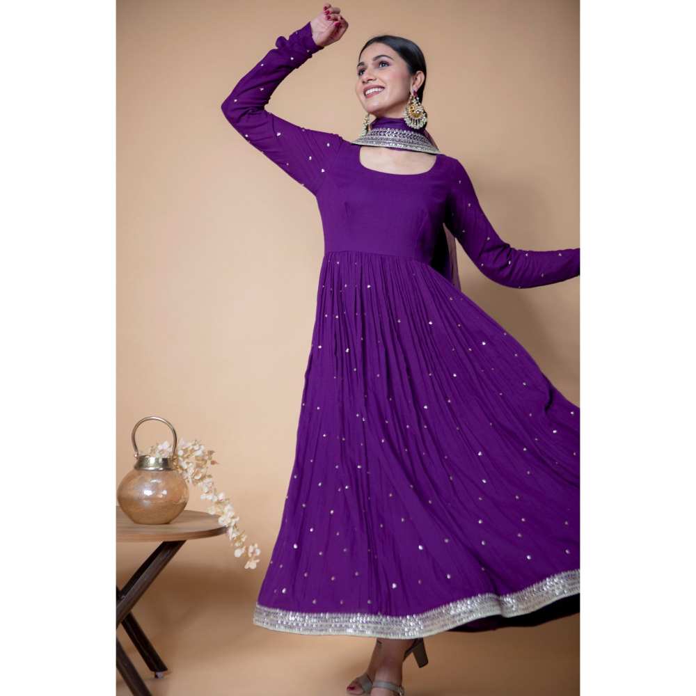 Ikshita Choudhary Purple Kurta (Set of 2) - Image 8