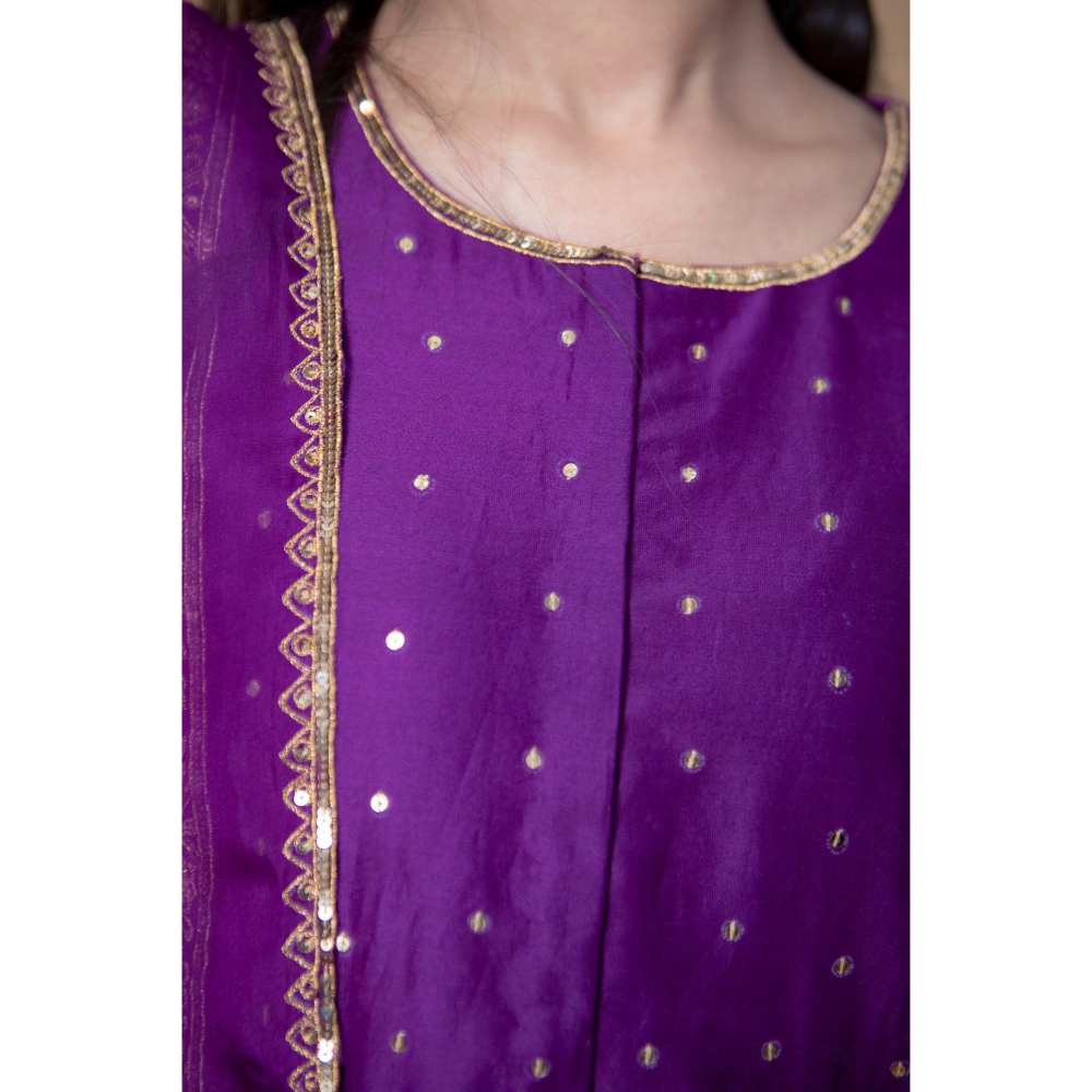 Ikshita Choudhary Purple Kurta (Set of 3) - Image 4