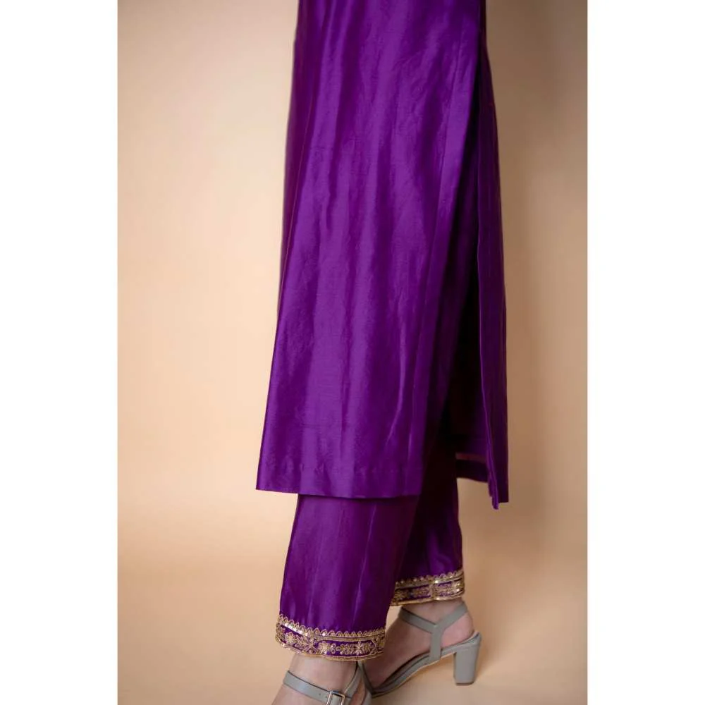 Ikshita Choudhary Purple Kurta (Set of 3) - Image 8