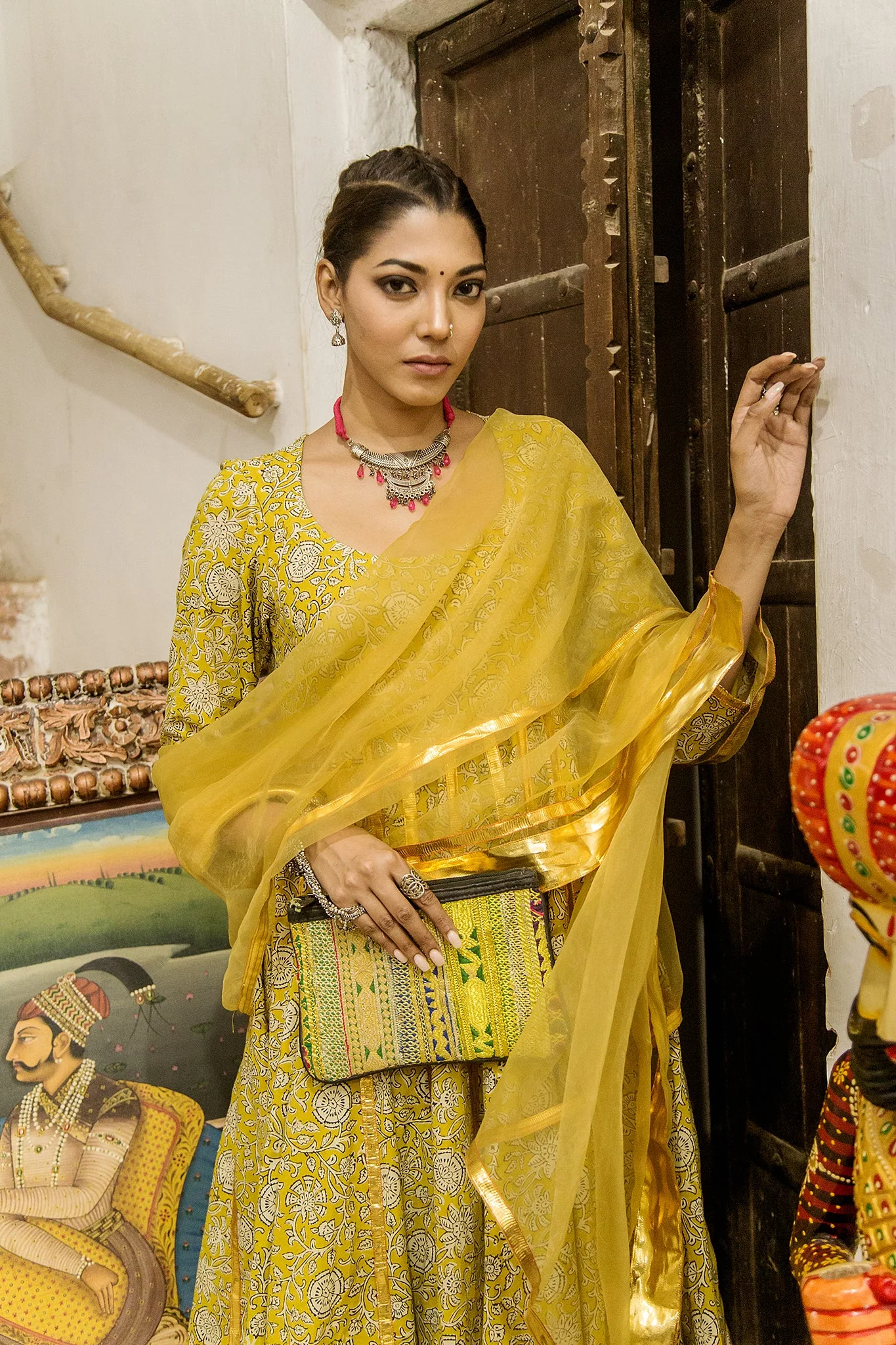 Inara Yellow Anarkali Set - Image 3