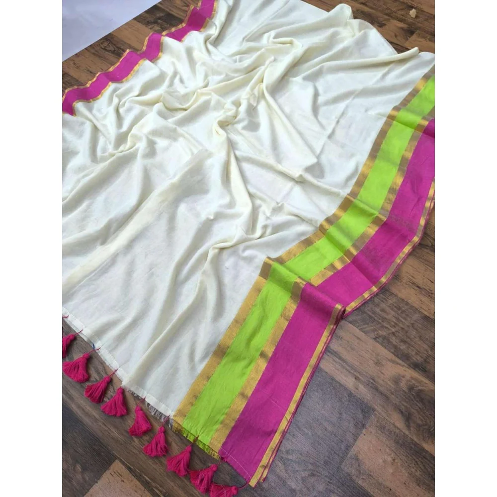 Isadora Life Multi-Color Stripes Pre-draped Saree With Unstitched Blouse - Image 2