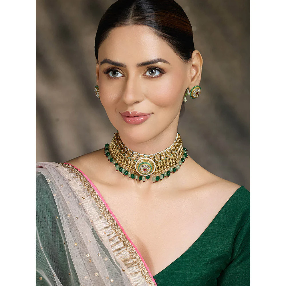 Joules By Radhika Green Graceaura Antique Choker - Image 2