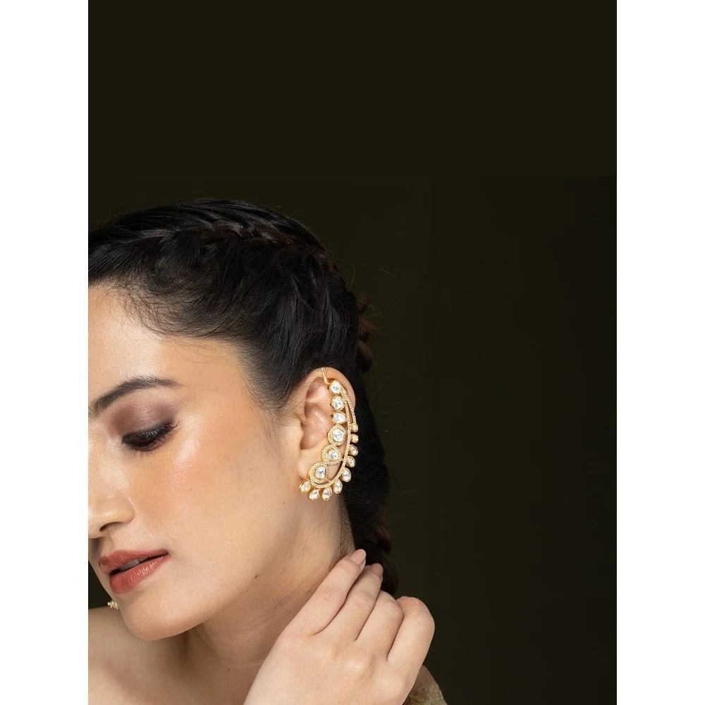 Joules By Radhika Polki Climber Earrings