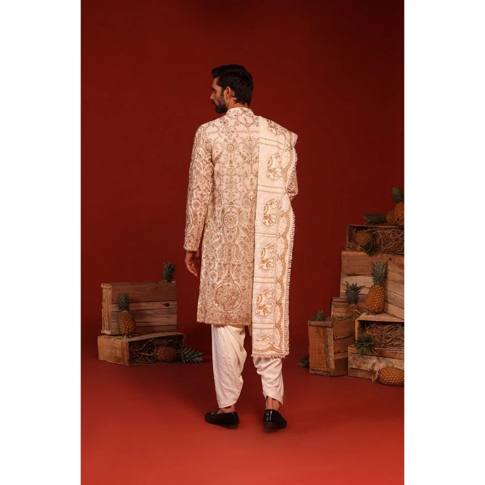 KALPRAAG Shubh Ivory Kurta with Patiala Pant and Dupatta - Image 3