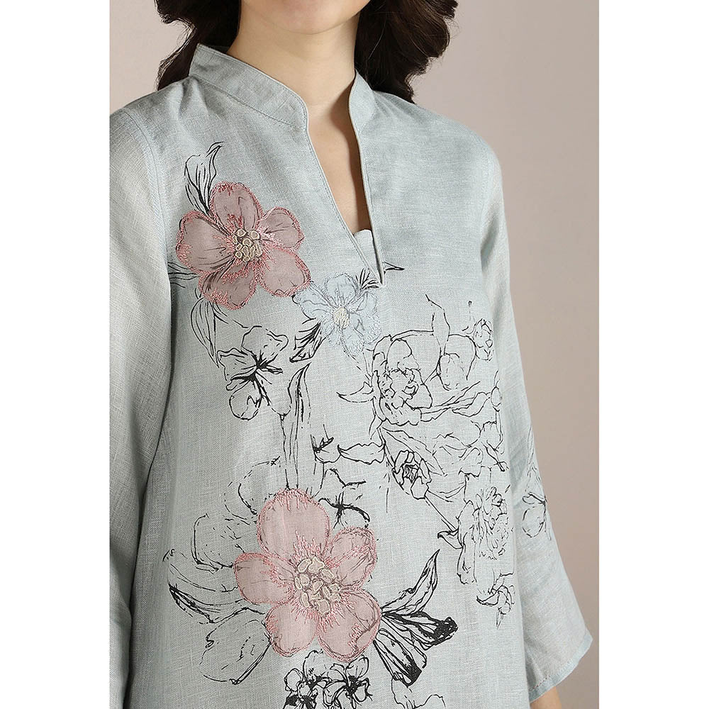 Kaveri Blue Ice Poppy Pop Fly Free Co-Ord (Set of 2) - Image 4