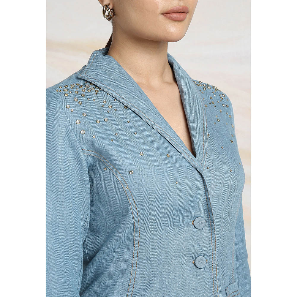 Kaveri Blue Ink Co-Ord (Set of 3) - Image 5