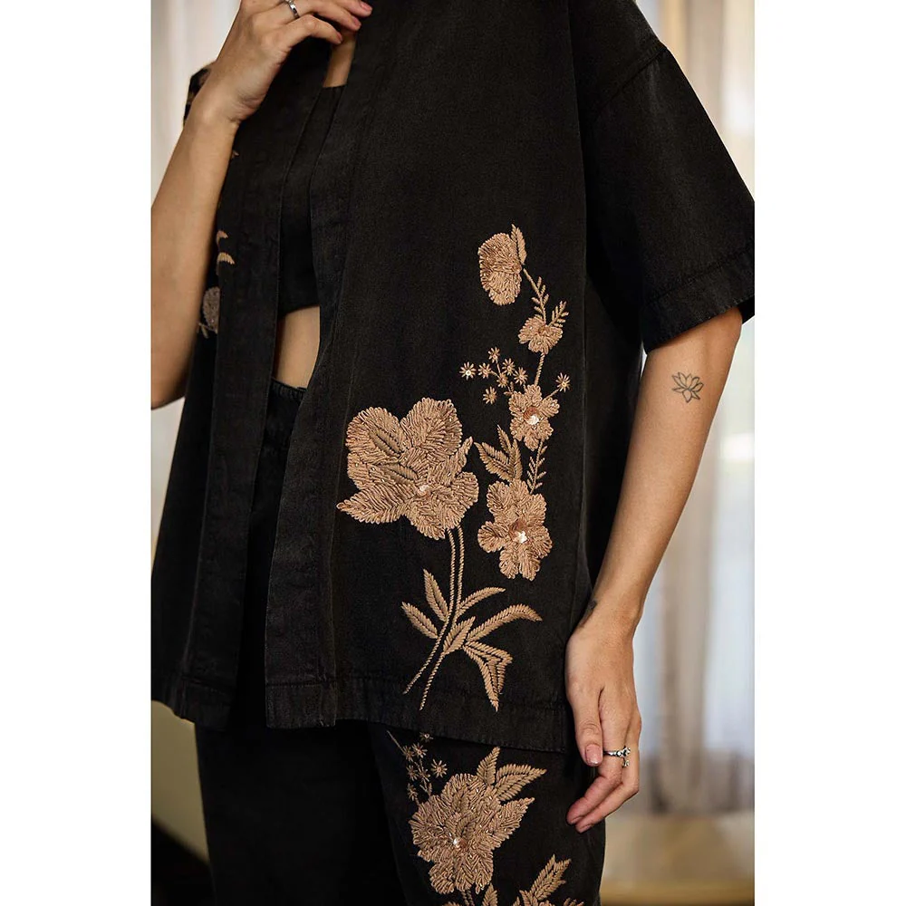 Kay Kay BY KKHUSHI SAHAII Claudy Embroidered Black Co-Ord Set - Image 4